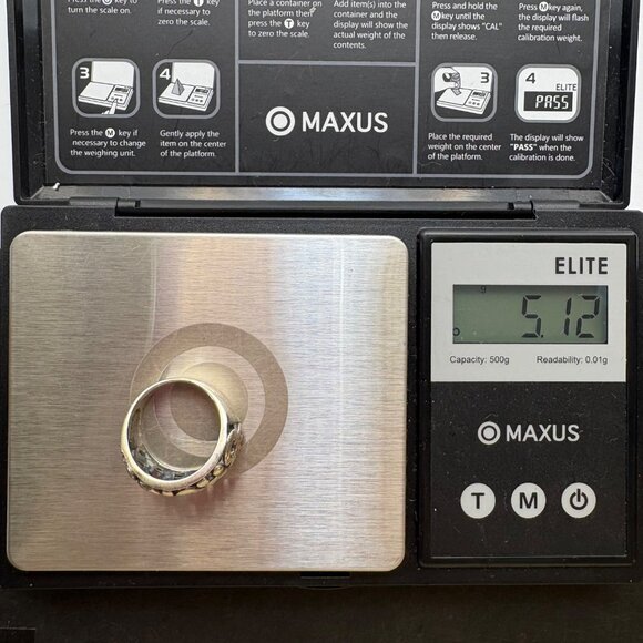 VTG Solid Sterling Silver 925 Scroll Design Tapered Band Ring Size 5.75 - Picture 13 of 15